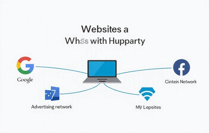 Ilustrasyon ng koneksyon sa pagitan ng website at third-party services