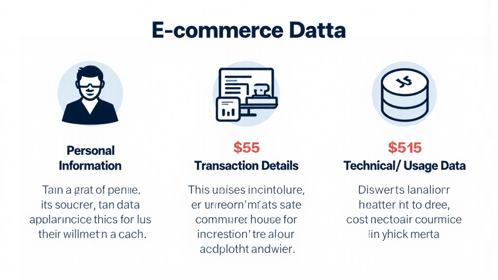 Isang infographic na nagpapaliwanag ng iba't ibang uri ng data na kinokolekta, na may mga icon para sa personal, transaksyon, at teknikal na impormasyon.